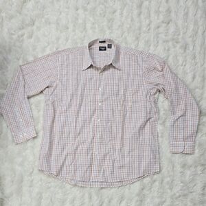 Haggar Orange and White Casual Button Down Shirt